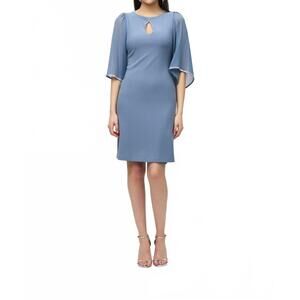 NEW JOSEPH RIBKOFF chiffon sleeves shift dress in serenity blue